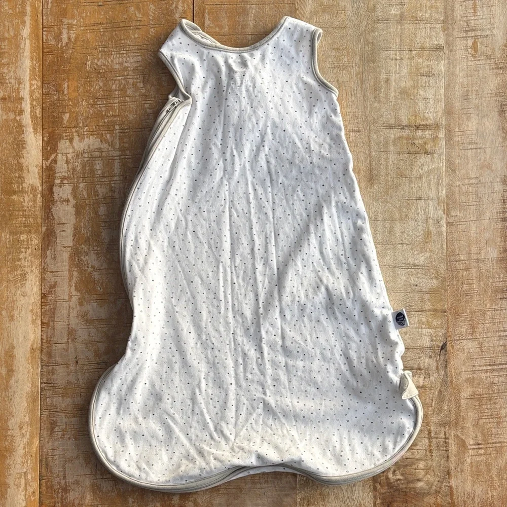 Nested Bean Cream White Sleep Sack with Subtle Dot Pattern